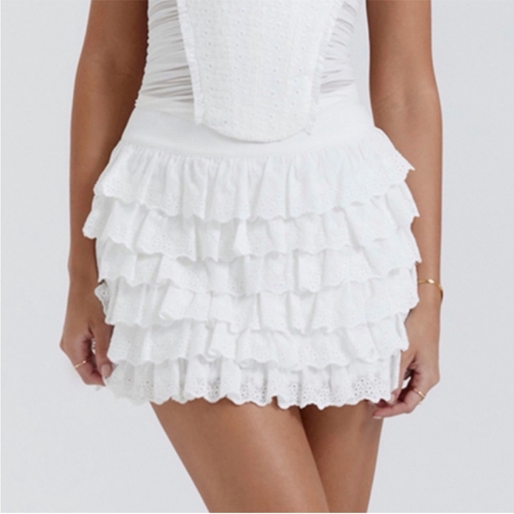 House Of CB London Fifi Skirt White Medium